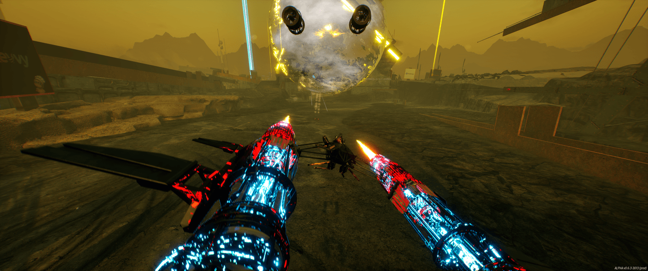 A racer approaching the bright spherical Ascension zone.